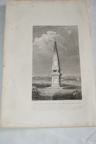 POLOGNE OBELISQUE SCHWECHAT VIENNE SOBIESKI LEOPOLD Ier GRAVURE 1842 R3585 - Picture 2 of 2