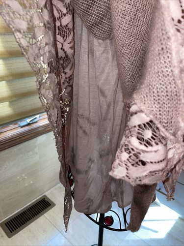 Belle France Mauve Long Sleeve Lined Sweater With Lace Detail Size XL - Picture 11 of 12