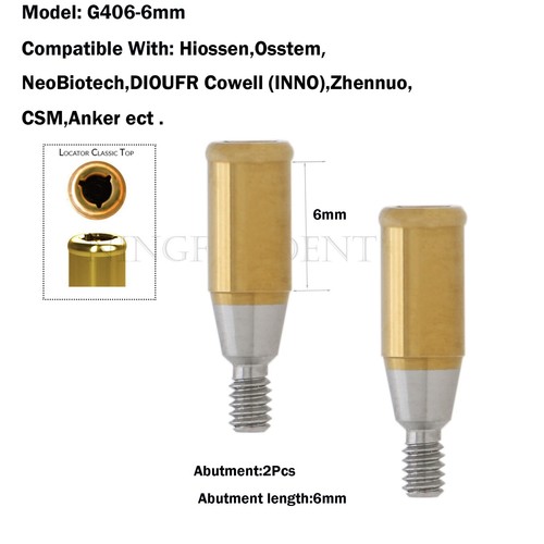 Pilar localizador de implantes dentales regular AH = 6,0 mm tapa de retención ajuste Hiossen Osste - Imagen 14 de 67