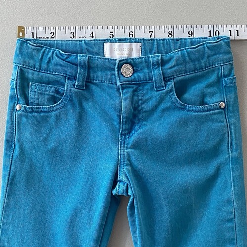 Gucci Adjustable Waist Blue Skinny Jeans Little Kid Girl's Size 5 - Picture 7 of 13