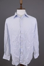 Ermenegildo Zegna Regualr Fit Blue Long Sleeve Button Down Shirt Size 43 / 17