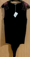 Wolford Rivet Black/Pink Metal Studs Sz Large String Body. BNWT. No Box