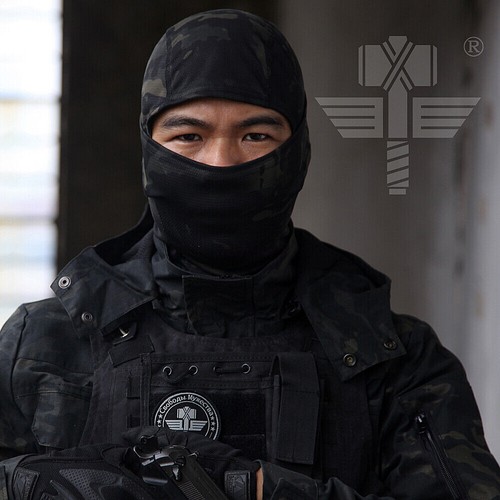 Tactical Camo Balaclava Full Face Mask Paintball Airsoft CS Neck Warmer Headgear - Picture 10 of 57