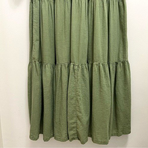 Honorine Tiered Midi Dress Cotton Gauze Green Size XS - Picture 6 of 9