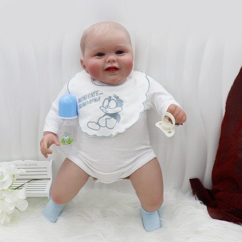 Muñecas bebé renacido de 24" vinilo de silicona realista 3D suave recién nacido regalo muñeca niño juguete - Imagen 6 de 8