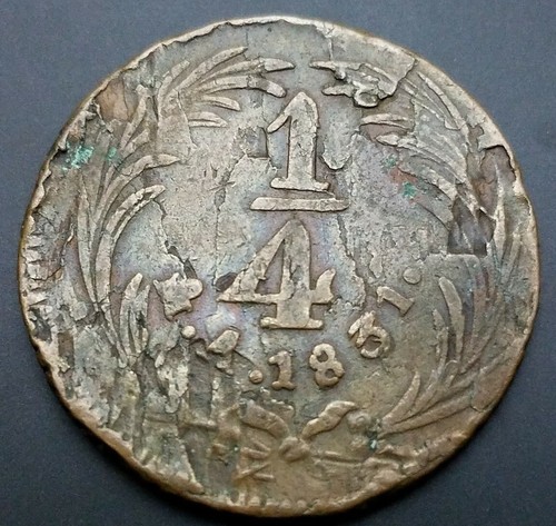 Moneda de Error Multi-Golpe en México 1831 1/4 Real Cuarto Mayor Error de laminación $$$ - Imagen 11 de 11