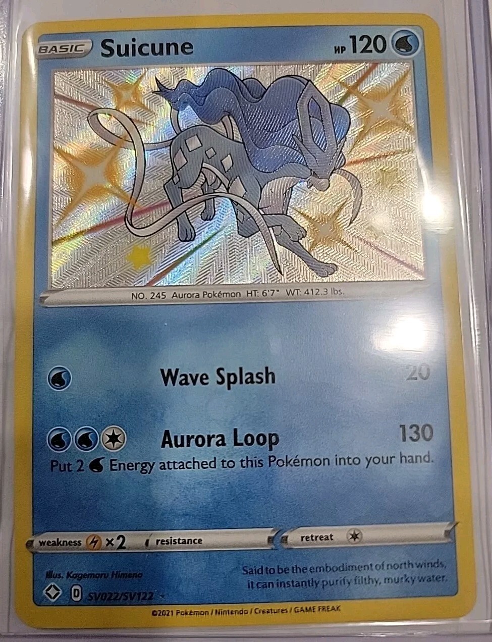 Suicune SV022/SV122 Shining Fates Shiny Vault Ultra Rare 2021 Pokémon TCG Card