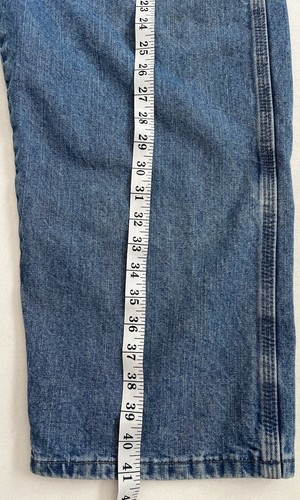 Wrangler Men Jeans 40x30 Blue Denim High Rise Baggy Straight Leg Carpenter Work - Picture 11 of 19
