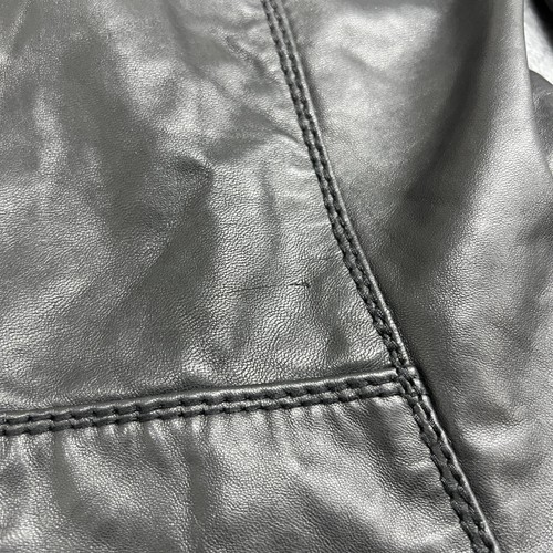 Michael Kors Jacket Womens Large Leather Moto Biker Full Zip Pockets Buckle - Picture 14 of 18