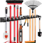 2 Pack Mop and Broom Holder, Wall Mounted Organizer Mop and Broom Storage Tool R