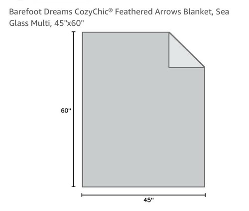 Barefoot Dreams CozyChic® Feathered Arrows Blanket, Sea Glass Multi, 45"x60 - Picture 3 of 5