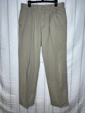 Bills Khakis Double Pleated Cuffed Pants Mens 36x32 Beige M2 Straight USA Made