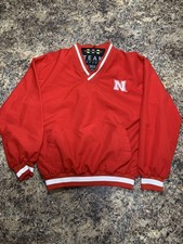 VINTAGE Nebraska Cornhusker Youth Sweatshirt Windbreaker Pullover Red Small-RARE