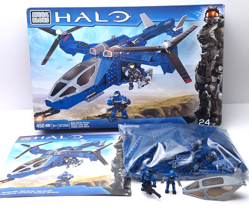 Mega Bloks Construx Halo Blue Series Falcon Model 97204 Complete w/Box