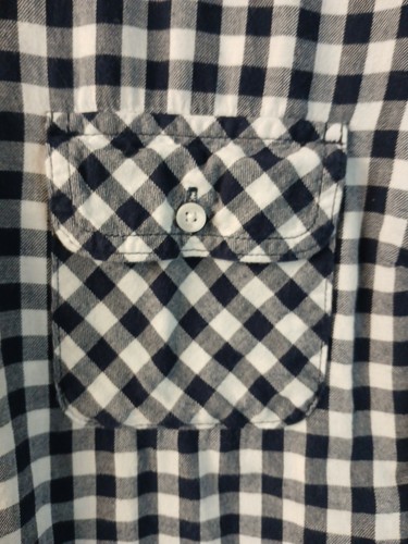 Croft & Barrow Womens Plus  3x Navy Blue White Gingham Light Flannel L/S Shirt - Bild 3 von 4