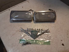 Vintage Nor - Lake Commercial Refrigerator Badge And Two Case Lights Untested 