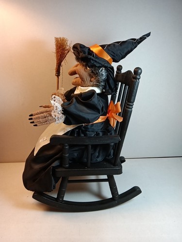 Gemmy 1991 Halloween Rocking Witch Animated Cackling Glow Eyes Sound Activated - Bild 18 von 20