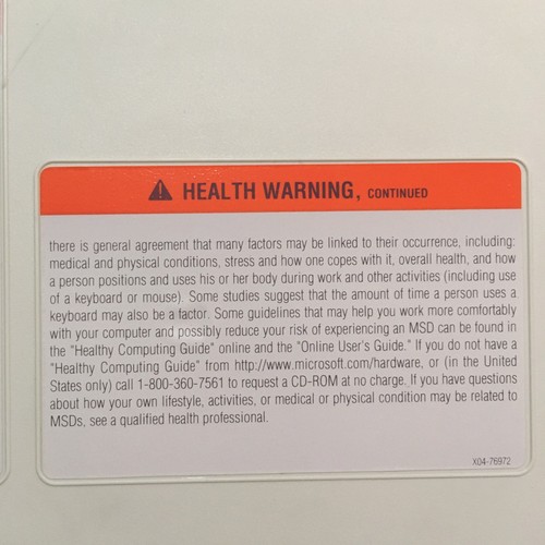 Microsoft Natural Keyboard Pro RT9401 Ergonomic QWERTY Keyboard USB PS/2 Vintage - Picture 14 of 23