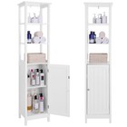 VASAGLE FLOOR CABINET MULTIFUNCTIONAL BATHROOM 3-TIER SHELF BBC63WT - WHITE