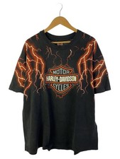 HARLEY DAVIDSON T-SHIRT XXL COTTON Black PRINT Used