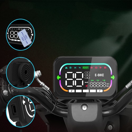 Medidor de velocidad de potencia con pantalla a color para bicicleta eléctrica 24V/36V/48V con altavoz Bluetooth y NFC - Imagen 7 de 10