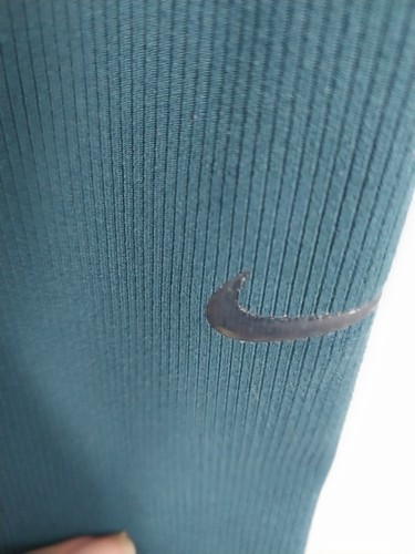 Nike One Luxe Dri-Fit Ribbed Leggings TEAL/ GREEN Color Block Women’s SMALL - Picture 2 of 7