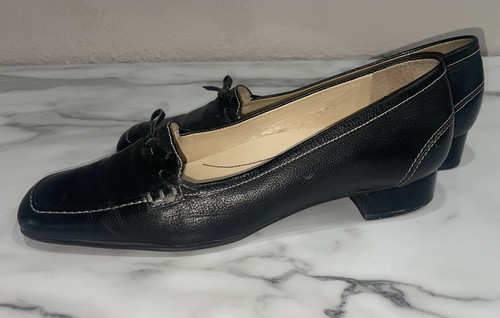 Easy Spirit Esjay Women's Loafer w/Bow Black Leather 1" Heel Padded Insoles - Picture 2 of 7