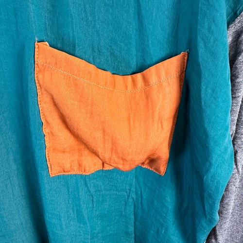 Dolan Left Coast Anthropology Womens Med Teal Gray Long Sleeve Colorblock Top - Picture 3 of 5
