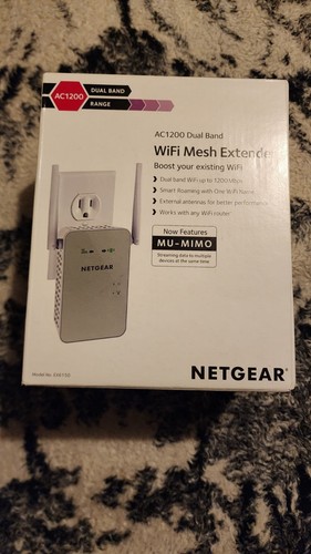 NEW! NETGEAR AC1200 Dual Band WiFi Range Extender- EX6150-100NAS -NEW in the BOX