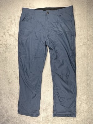 Orvis Fleece Lined Pants Men 38x30 Blue Performance Nylon Blend Stretch Outdoors