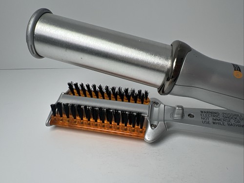 Instyler IS1001 Rotating Hot Brush Curling Iron Silver / Orange Works GUC 1.25" - Picture 4 of 6