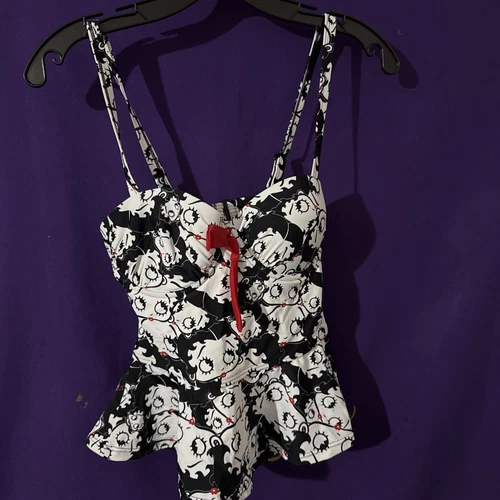 Size MEDIUM Betty Boop Bathing suit Top By Unique Vintage