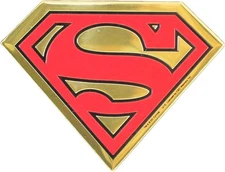 Stickers - C&D Visionary - DC Comics Superman Logo 3.5" Metal Golden NEW