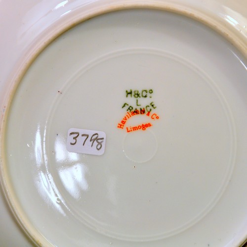 Haviland Cup & 3 Saucers Blue Florals w/Gold Handle 1889-1896 Pompadour 14 Mold - Picture 20 of 24