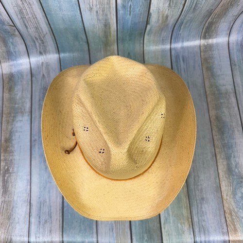 Ralph Lauren Polo Western Vintage Straw Cowboy Hat Long Oval 7 1/2  Leather Band - Picture 10 of 11