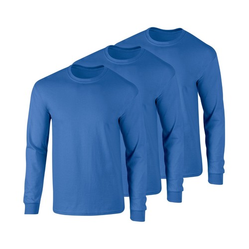 Gildan Herren Langarm T-Shirts Rundhals klassische Passform Baumwolle Tops mit Rippbündchen - Bild 58 von 66