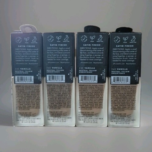 4x e.l.f. Flawless Finish Foundation 240 Vanilla 0.67 oz. - Picture 2 of 2