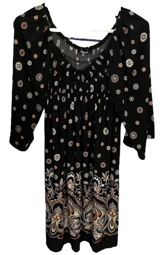 AGB Boho Stretchy 3/4 Sleeve Dress (No Size Tag) - Picture 1 of 6