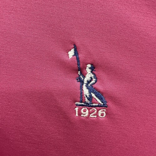 Holderness Bourne Mens Polo Shirt Pink Tailored Fit Short Sleeve Golf Logo Large - Picture 9 of 15