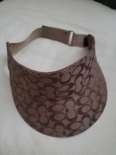 Vintage COACH Brown Tan Monogram Golf Sun Visor Hat (Old Tag?)