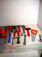 Kids Plastic Tool Play Pretend Hardware Repair Toy Lot With Toll Bag