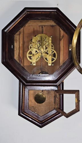 Antique Ansonia Office Regulator Short Drop, 21" Tall, 1882 - Picture 7 of 13