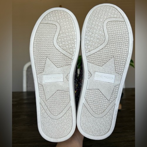 Steve Madden Rezume Glitter Star Girl’s Size 4 Lace Up Sneakers! - Picture 5 of 7