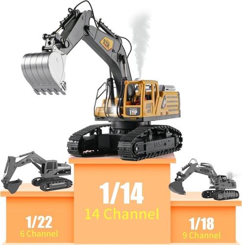 1:14 Remote Control Excavator Toys for Boys,14 Channel RC Digger Construction... - Picture 6 of 8
