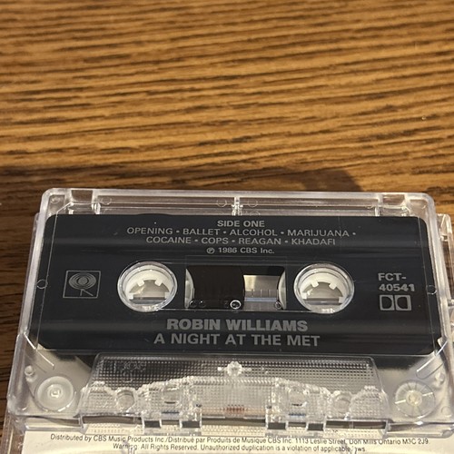 Robin Williams A Night At The Met Cassette Tape 1986 Stand Up Comedy Rare Cover - Picture 4 of 5