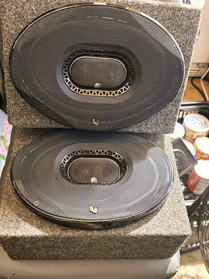 2 Infinity Kappa 6x9 Coaxial Car Speakers Pair 100W RMS w/ Carpeted Boxes