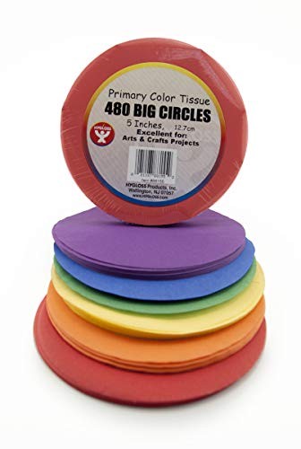 Círculos de pañuelo Hygloss Products colores primarios 5" colores de papel-480 piezas - Imagen 1 de 2