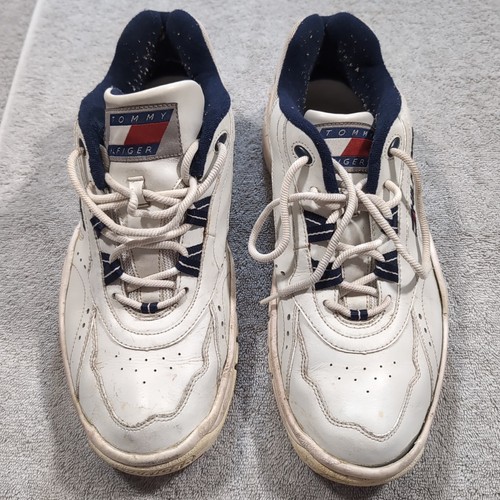 Tommy Hilfiger Herren 13M Leder Sneaker Schuhe Logo Flag M40249 Classic Weiß