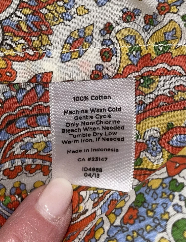 Talbots Mujer Manga 3/4 Paisley Abotonada Talla 16 Foto 4 de 4