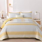  Quilt Size, Bohemian Stripe Quilt Sets 2 Pieces Boho Quilted Twin Yellow
